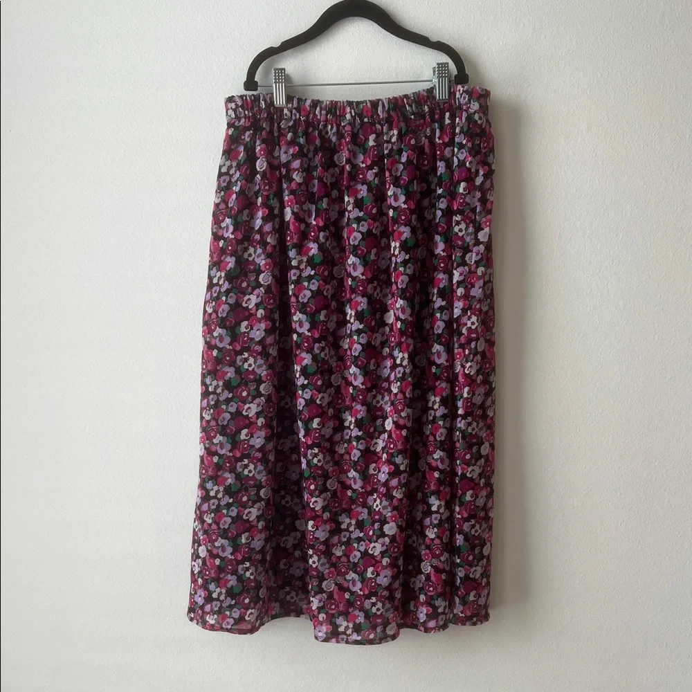 J. Crew Floral A-Line Skirt - Pink and Purple - Picture 3 of 4